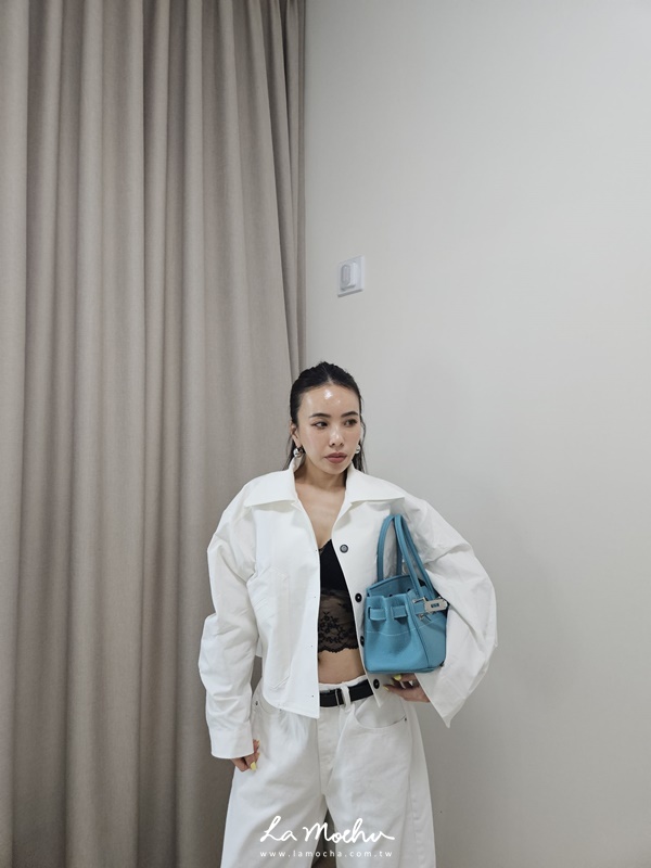 薄襯衫式短版排扣外套